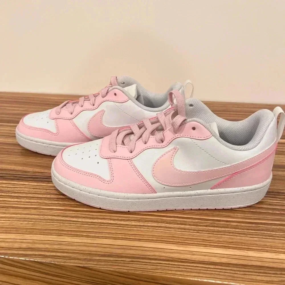NIKE | Court Low Borough Recraft | Pink White | Boys Youth 6/ Womens 7.5